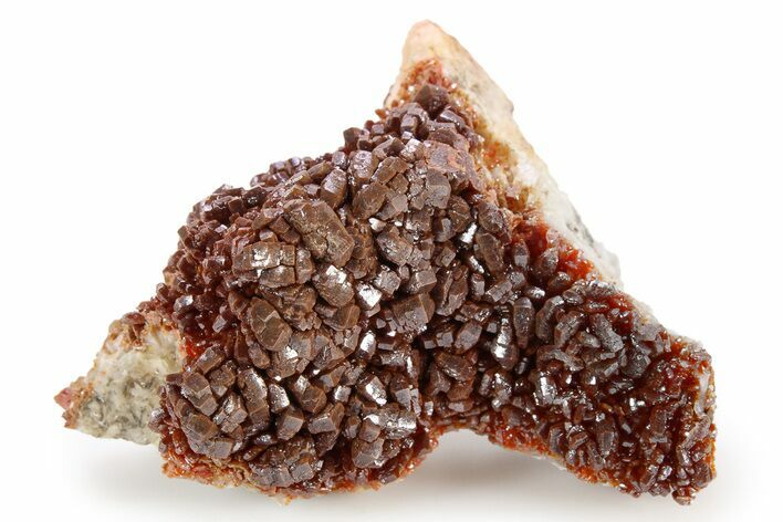 Glittering, Ruby Red Vanadinite Crystals on Barite - Morocco #255551